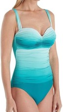 Bleu Rod Beattie Womens 185108 Shirred Bandeau One Piece Swimsuit Size 4