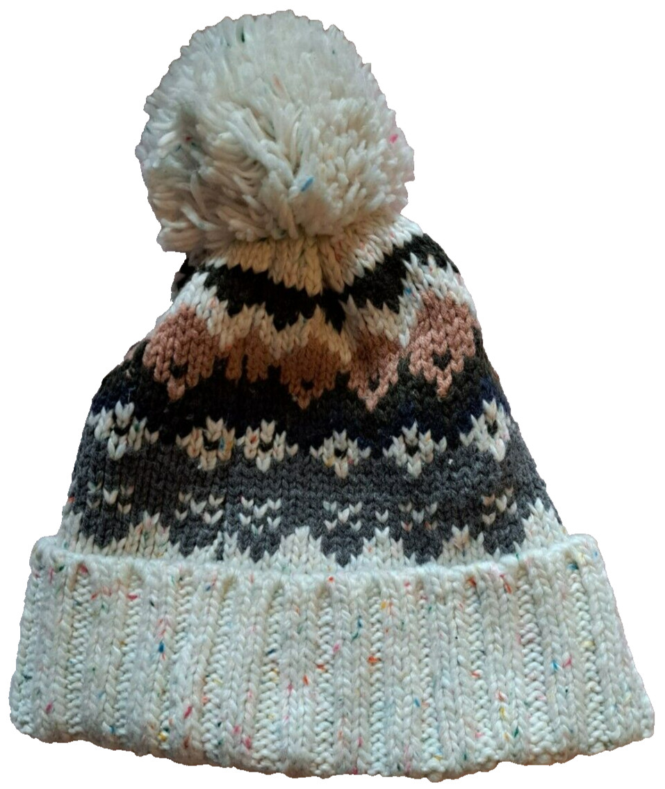 BARBOUR - Fair Isle, Hat & Scarf Set. WHITE/PINK/GREY. (Long scarf!) image 3