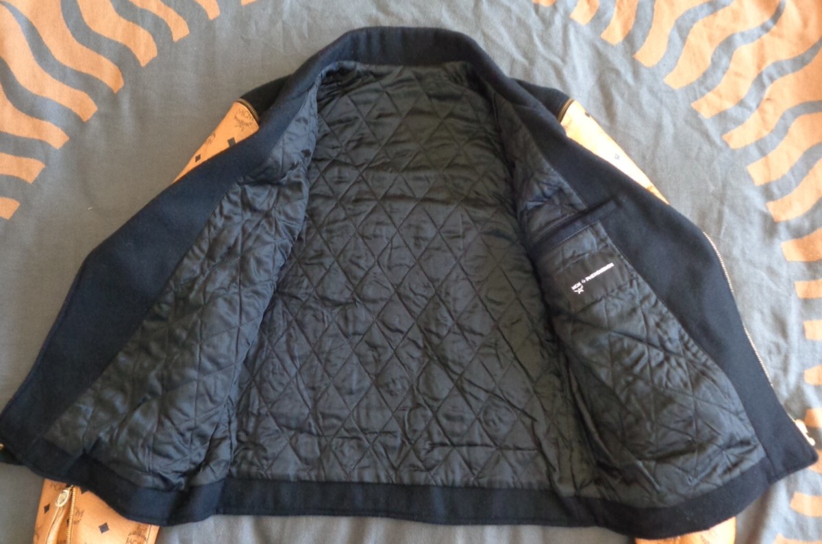 MCM by PHENOMENON VISETOS LEATHER SLEEVES RIDER JACKET 40 MCM by PHENOMENON VISETOS LEATHER SLEEVES RIDER JACKET 40