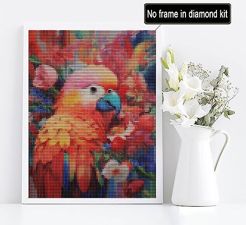 DIY 5D Diamond Painting Parrot Kit for Adults - Diamond Art Flower | Full - Picture 4 of 7