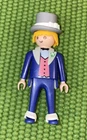 Playmobil #5509 Figure Man Groom Blue Suit Grey Hat Vintage