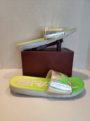 HTF 2016 Nike Benassi Solarsoft Team Brasil Men's 11 Slides Sandals World Cup  