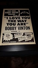 Bobby Vinton I Love You The Way You Are Rare Original Promo Poster Ad Framed!