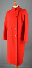 Ladies Mackintosh England Red Pure Wool Double Breasted Coat Size Uk 14