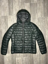 Save The Duck Puffer Jacket Womens Size 5 Small Green Hooded Zip Quilted Light