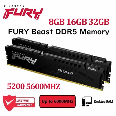 Kingston FURY BEAST DDR5 Speicher 8GB 16GB 32G 5200 5600 6000MHZ Desktop RAM Lot