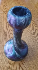 Vase Rindskopf Art Nouveau Squat Art Glass Rainbow Twisted Swirl Bohemian-10 1/2