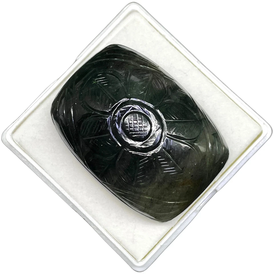 373,10 Cts Cuarzo Rutilo Natural 55x40mm Cojín Tallado Suelto Piedras Preciosas Sin Tratar Foto 4 de 4