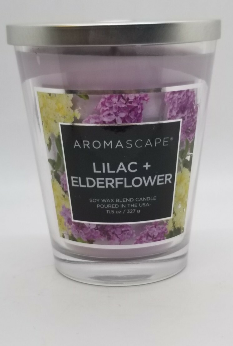 AROMASCAPE Candles PURPLE SOY WAX LILAC + ELDERFLOWER 1wick 11.5 Oz