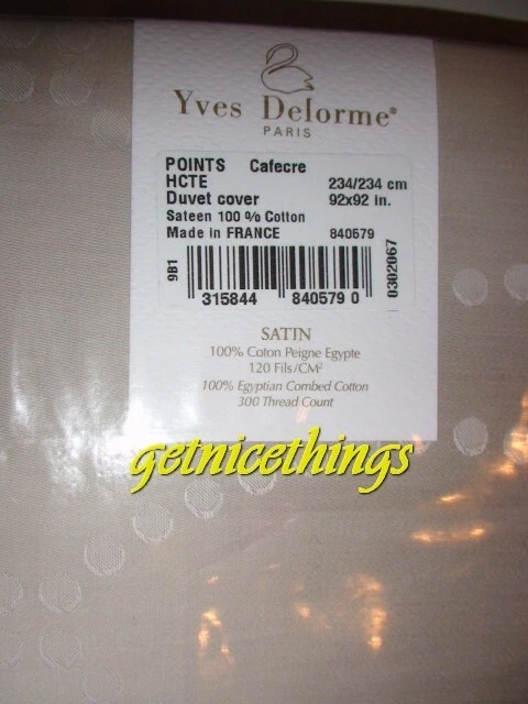 Funda nórdica Yves Delorme F/Q 92x92 gráfica círculo reverso marrón topo Francia nueva con etiquetas Foto 3 de 4