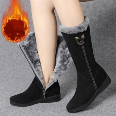 Bottes en fourrure pour femme, chaussures d'hiver chaudes en peluche, de qualité - Photo 1/4