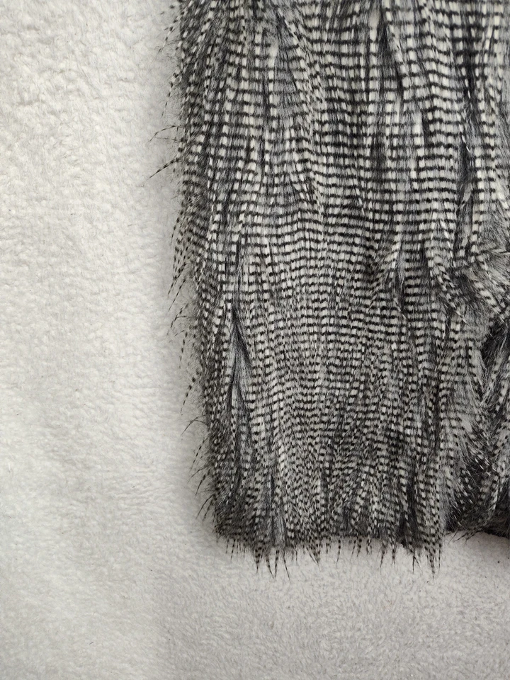 Chaqueta H M Mujer Grande Gris Mezcla Acrílico Sin Mangas Imitación Piel Frente Abierto Chaleco Foto 4 de 4