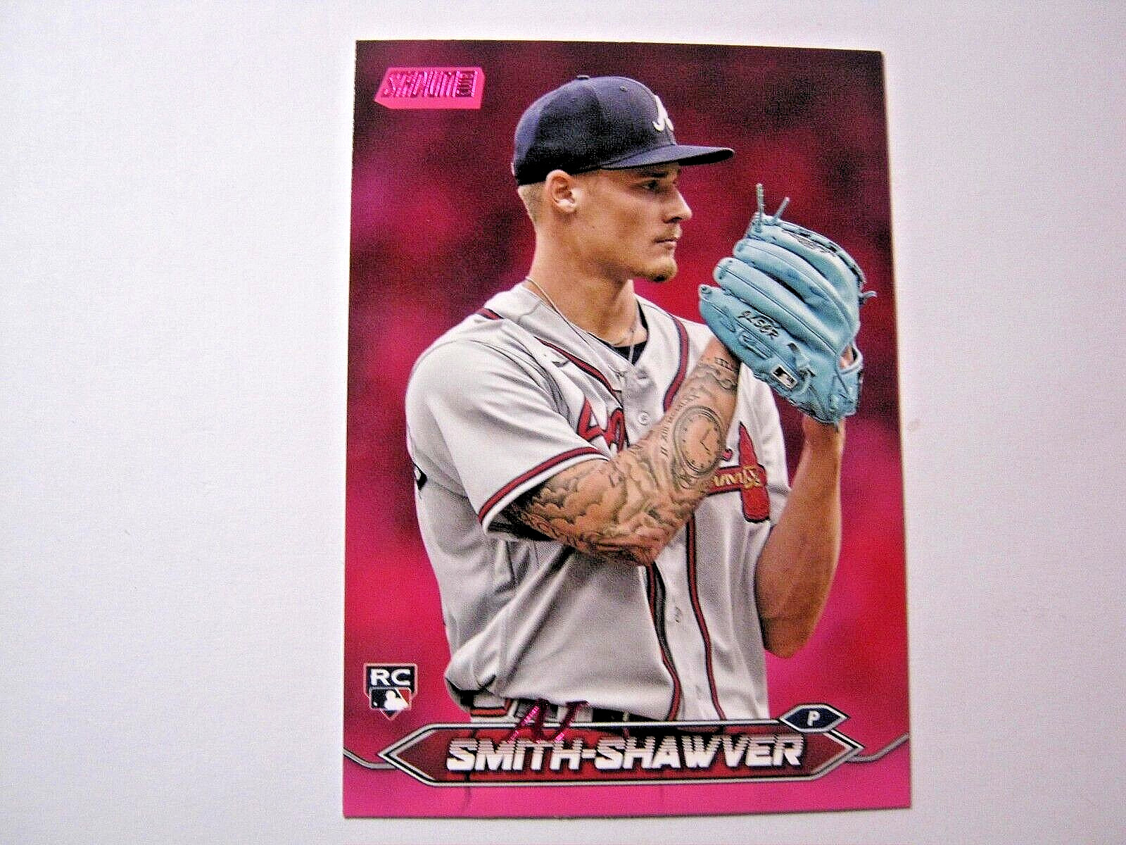 AJ Smith-Shawver 2024 Topps Stadium Club Pink Foil Parallel Card #55