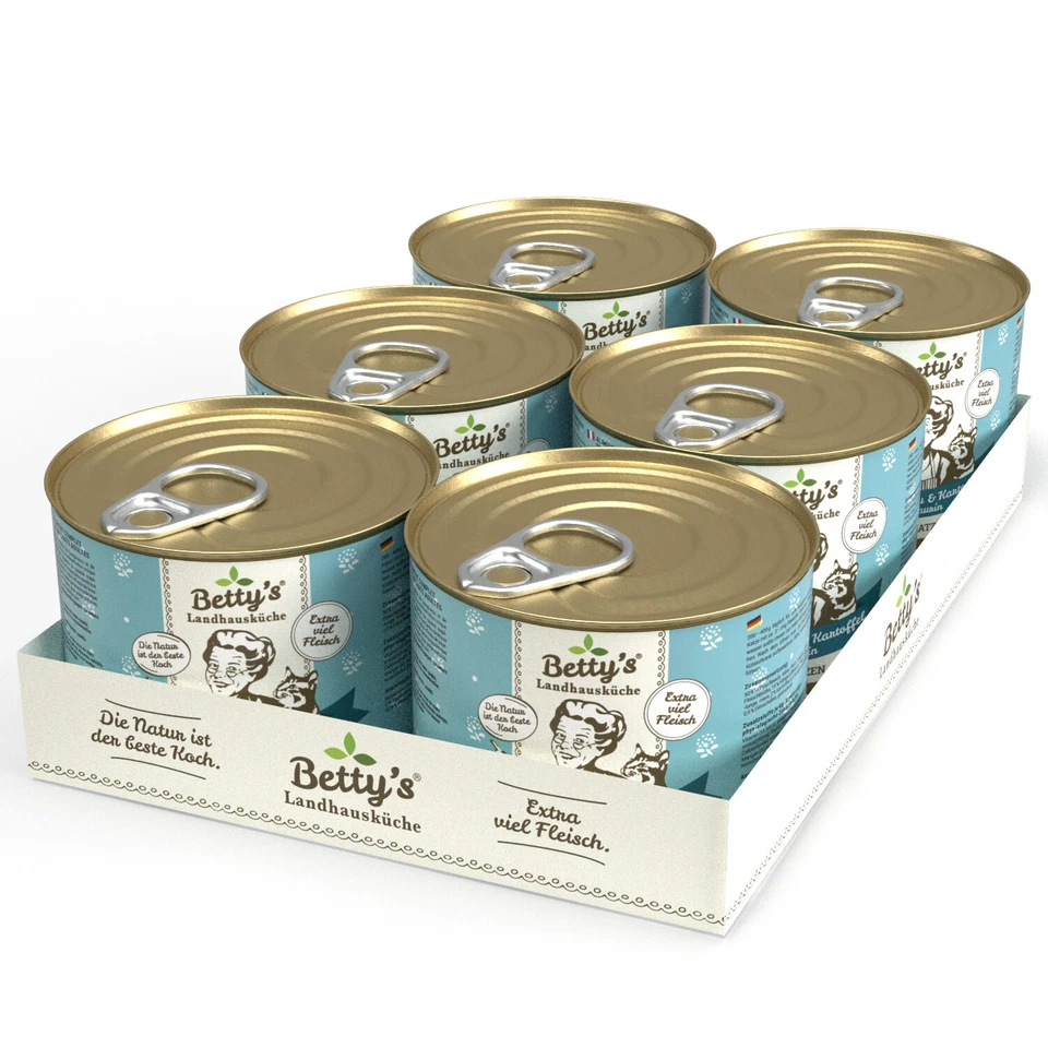 Betty`s Landhausküche Katze Känguru mit Kartoffeln und Geflügel 6x 200g Ds.