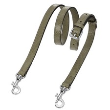 Leather Bag Strap, 37.4"-45.3" Crossbody Straps Apricot, Silver Buckle