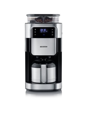 Severin Filterkaffeemaschine mit Edelstahl-Mahlwerk & Thermokanne, einstellbarer
