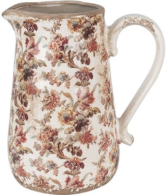 Clayre & Eef 6CE1651L Dekoration Krug 21x15x23 cm Beige Rosa