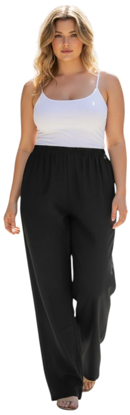 Black Linen Blend Pull On Trouser Straight Leg Elastic Waist Ladies Plus Size
Opens in a new window