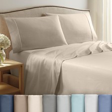 4 Piece Full Sheet Set  400 Thread Count  Full Size Bed Sheets Set  Lightw...