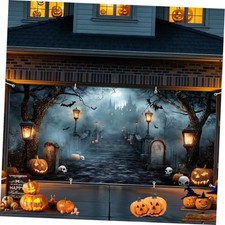 13 6 ft Halloween Garage Door Banner Spooky Haunted Graveyard 6 x 13 ft 11