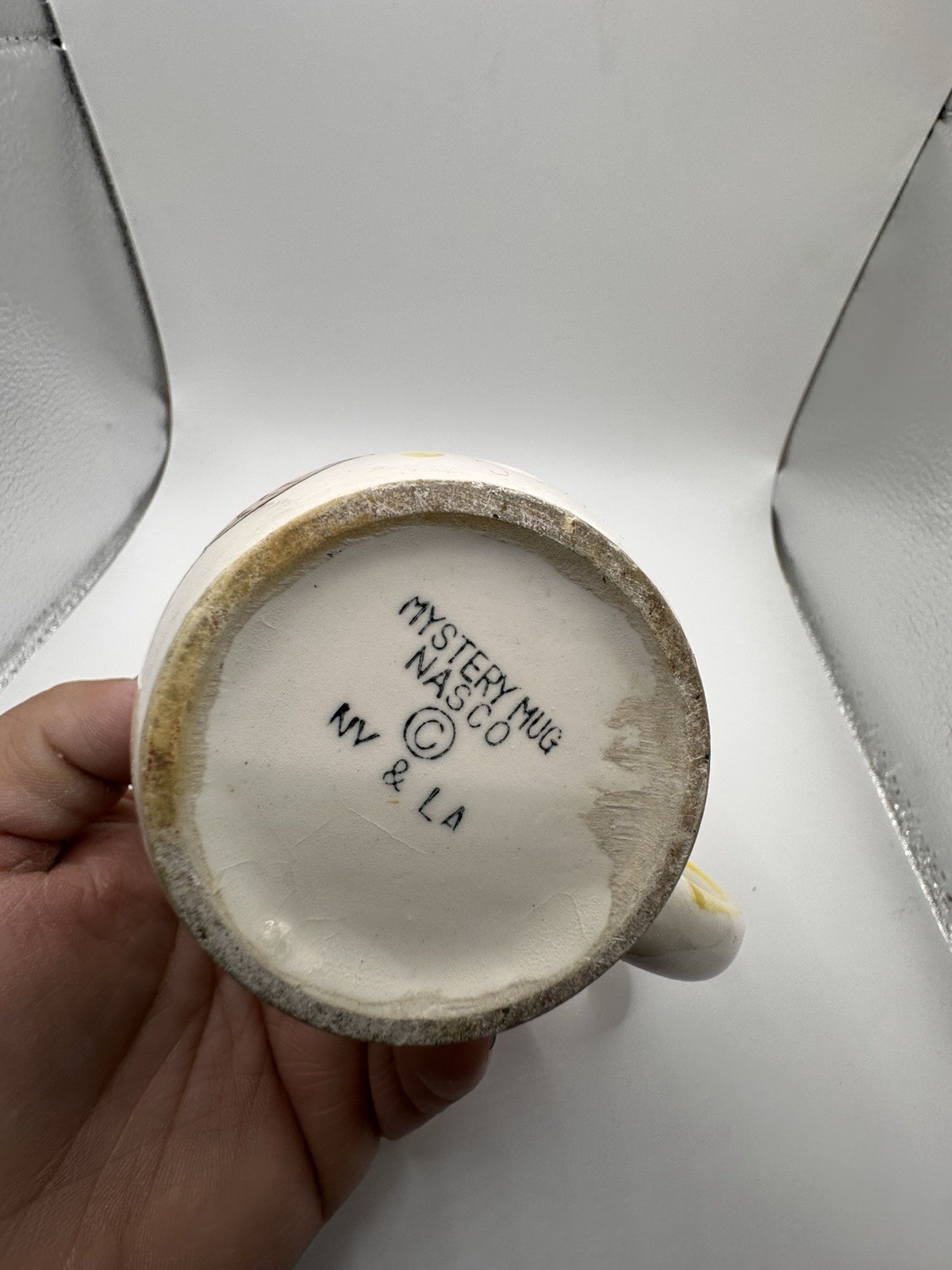 VTG Fairy Tale Mystery Mug “Guess Who Is At The Bottom The Well?” NASCO MCM 50s