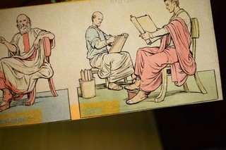 Roe deer original retro colored illustration 11x22cm approx