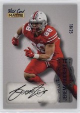 2022 Wild Card MATTE Silver - Blue Foil 18/25 Jeremy Ruckert Rookie Auto RC 12ty. rookie card picture
