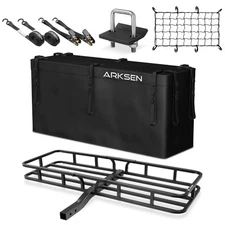 ARKSEN 53" Cargo Carrier w/Cargo Bag, Net, Strap & Hitch Tightener