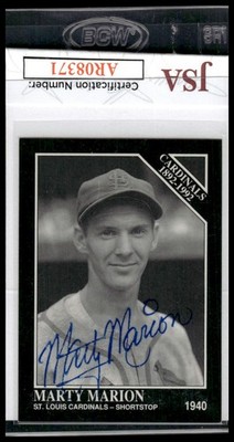 Marty Marion Cardinals HOF Signed Auto JSA