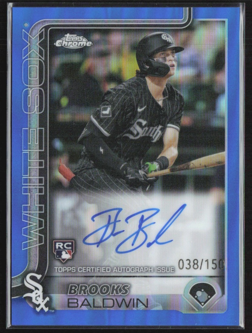 Brooks Baldwin 2025 Topps Chrome Blue Refractor RC Auto /150 #RA-BB Chicago