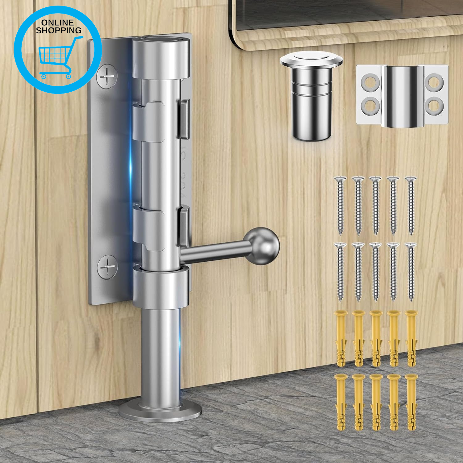 Slide Bolt Gate Latch Hardware, Barrel Bolt Latch, 6.3 Inch Heavy Duty Solid 304
