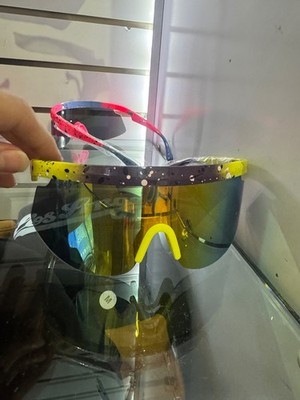 ViPER Shield Sunglasses Speckled colored Plastic Frame Black Plastic Lenses Men