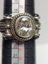 Vintage Sterling Silver NF .925 Thailand Quartz Crystal Ring Size 8.5"