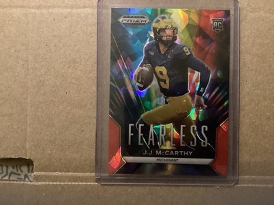 2024 Panini Prizm Draft Picks - Fearless J.J. McCarthy #F-JJM Red Ice Prizm (RC)