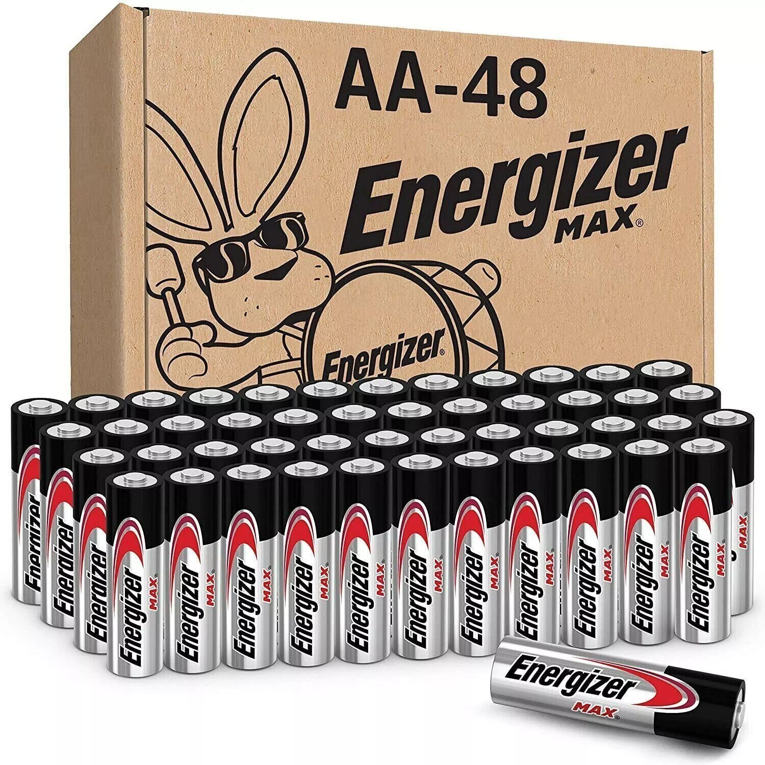 Energizer AA Batteries (48 Count), Double A MAX Alkaline Battery Long Lasting-image