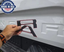 COMPATIBLE WITH 19 20 21 22 23 DOMED RAISED BLACK RED OUTLINE TAILGATE LETTERS