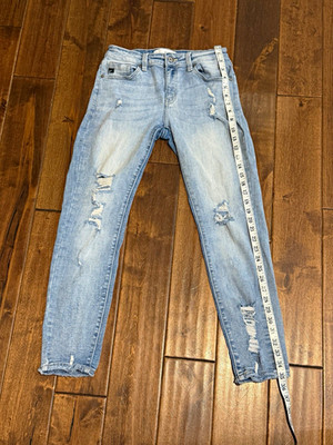 KanCan Women's Skinny Jeans Blue Light Wash Distressed Stretch Denim Mid Rise