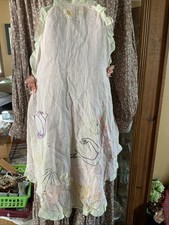 Vintage Pin Up Bib Apron Girl in Bonnet Embroidered AS IS