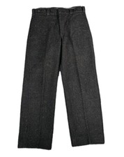 VTG Woolrich Malone Heavy Wool Hunting Pants Dark Gray Windowpane Mens 36x32 USA