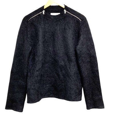 23AW JIL SANDER Mohair Knit Sweater J03 Gold Plated0127 Size 36 Black Women USED