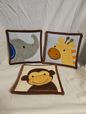 Lambs Ivy Quilted Plush Hanging Nursery Wall Decor 10x10" Square Elephant...