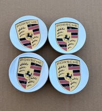 Porsche Macan Oem Factory Wheel Center Cap Silver Black Set Of 4 Genuine 65mm