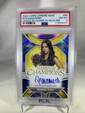 2025 WWE Topps Chrome Mark Of Champions Roxanne Perez Auto Blue /150 PSA 8 RC