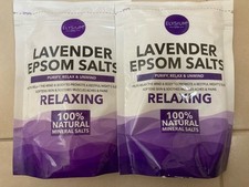 Lavender Epsom Bath Salts 2x450g (900g) New/Sealed Natural Product