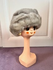 Toque/chapka vintage/ancienne en vison gris véritable (T.56)
