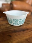 Vintage Pyrex 1 qt #473 Casserole Dish Amish Butterprint Turquoise  *No Lid