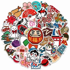 Japanese Culture 50 Piece Sticker Set Waterproof PVC Made in Japan