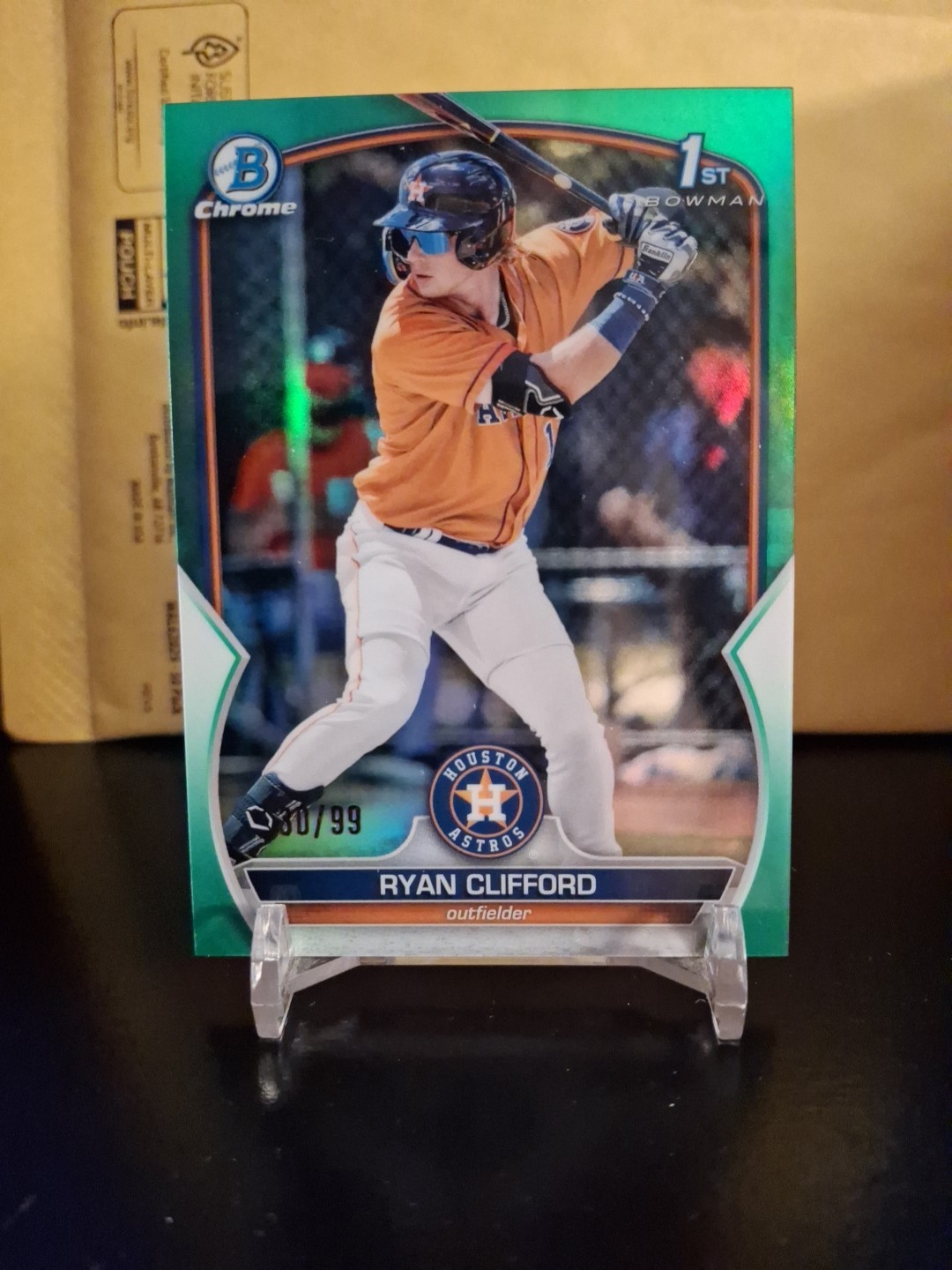 2023 Bowman - Chrome Prospects Ryan Clifford #BCP-10 Green Refractor /99 (RC)