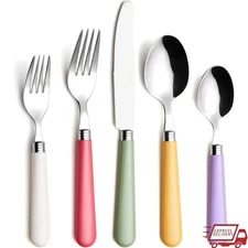 20-Piece Stainless Steel Flatware Set Dishwasher Safe Modern Elegant Tableware