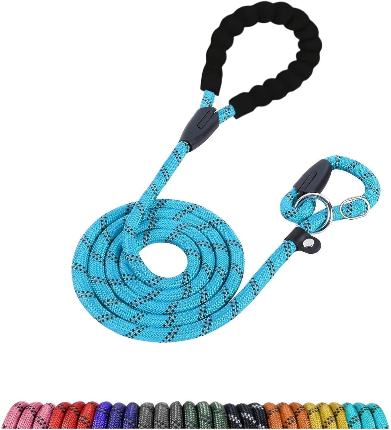 Figure 8 Dog Slip Lead Training Leads Reflective Rope Padded Handle Anti-choke